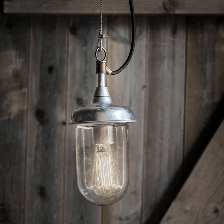 St Ives Harbour Outdoor Pendant Light - Galvanised Steel1 - Duck Barn Interiors