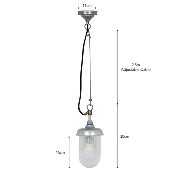 St Ives Harbour Outdoor Pendant Light - Galvanised Steel3 - Duck Barn Interiors