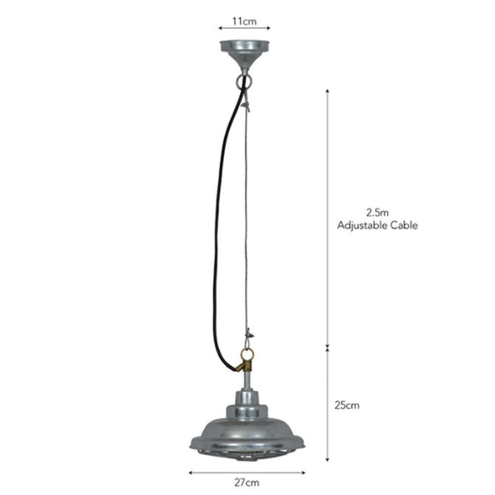 St Ives Mariner Outdoor Pendant Light - Galvanised Steel3 - Duck Barn Interiors