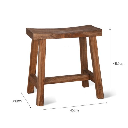 St Mawes Stool - Reclaimed Teak - Duck Barn Interiors