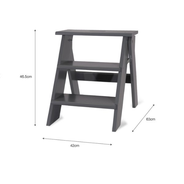 Step Stool in Charcoal - Birch Plywood3 - Duck Barn Interiors