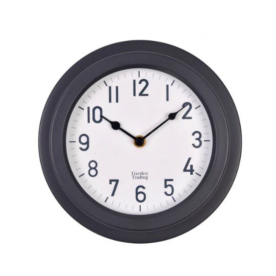 Tenby Outdoor Clock (22cm) - Carbon2 - Duck Barn Interiors