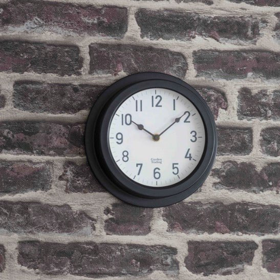 Tenby Outdoor Clock (22cm) - Carbon1 - Duck Barn Interiors