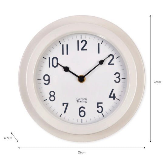 Tenby Outdoor Clock (22cm) - Lily White3 - Duck Barn Interiors