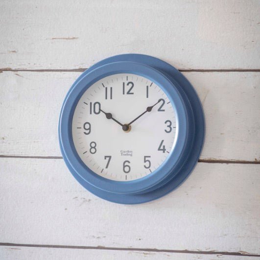 Tenby Outdoor Clock (22cm) - Lulworth Blue - Duck Barn Interiors