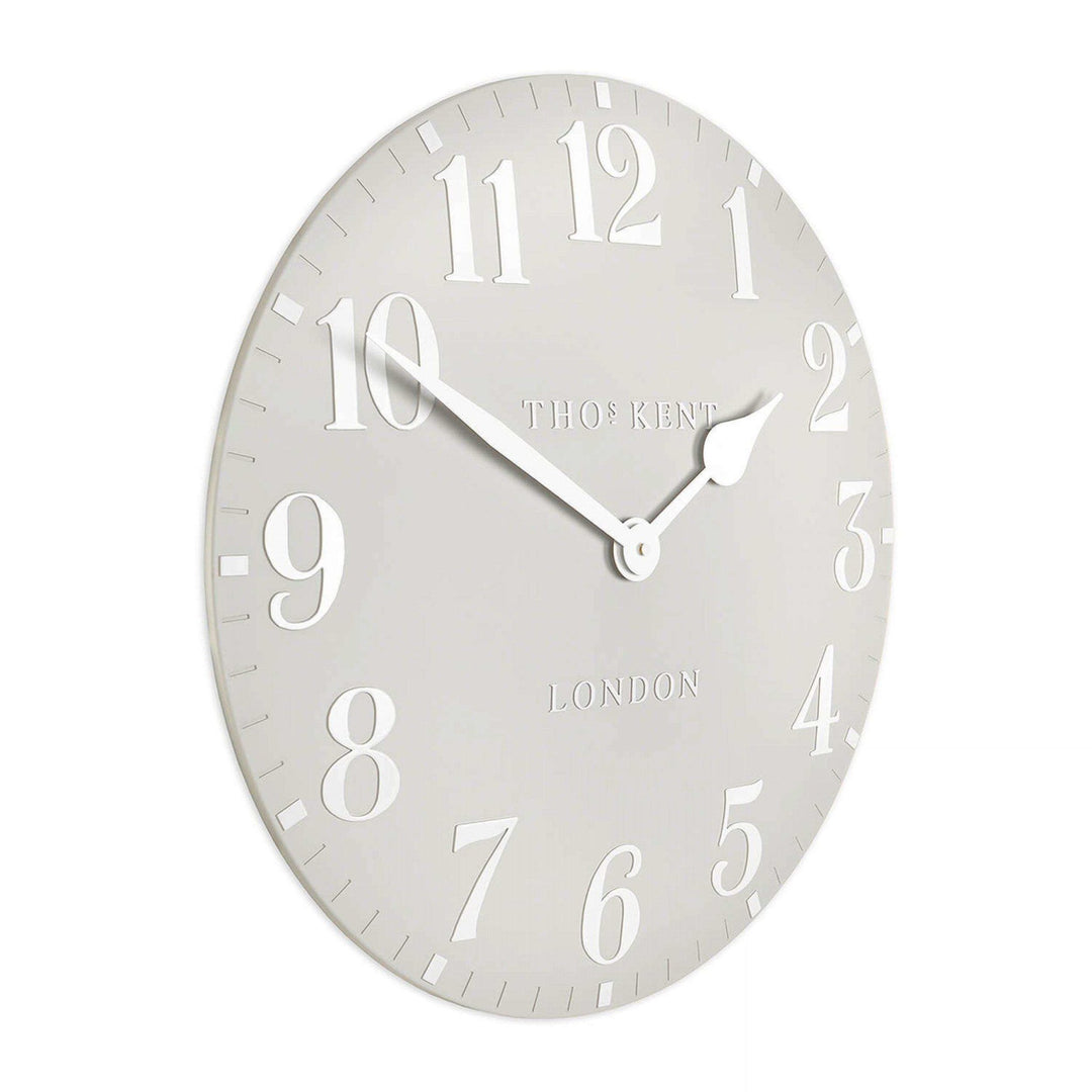 Thomas Kent Arabic Dove Grey Wall Clock (50cm/20")3 - Duck Barn Interiors