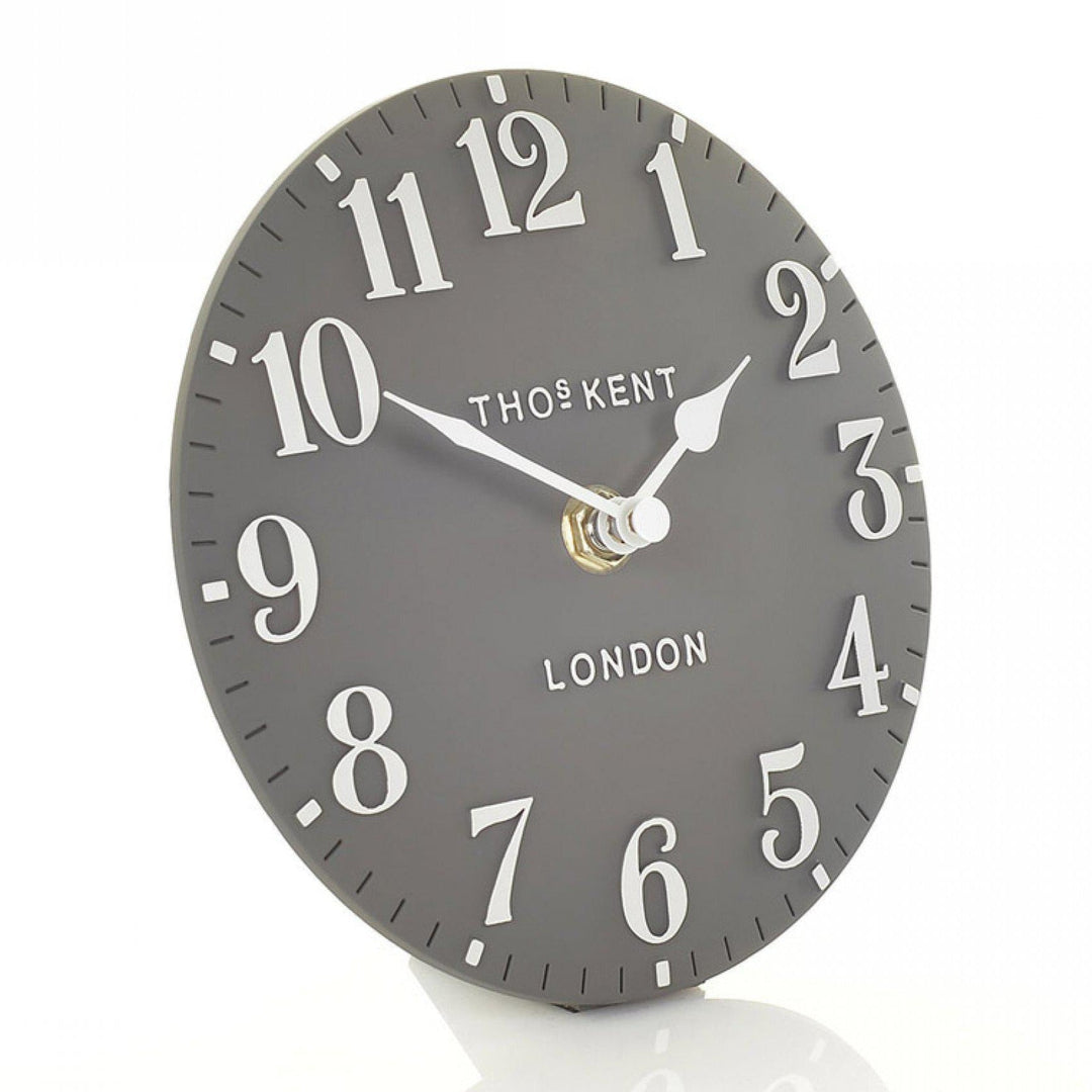 Thomas Kent Arabic Mantel Clock - Dolphin Grey (15cm/6")2 - Duck Barn Interiors