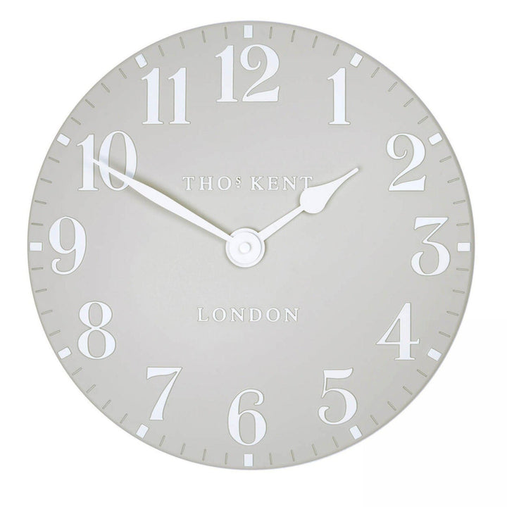 Thomas Kent Arabic Wall Clock - Dove Grey (30cm/12")2 - Duck Barn Interiors