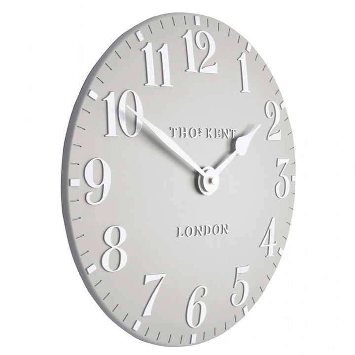 Thomas Kent Arabic Wall Clock - Dove Grey (30cm/12")3 - Duck Barn Interiors