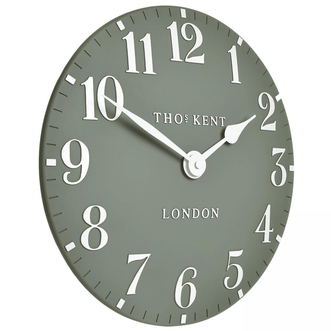 Thomas Kent Arabic Wall Clock - Seagrass (30cm/12") - Duck Barn Interiors