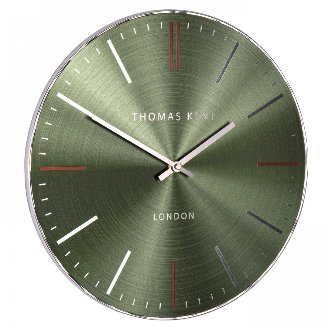 Thomas Kent Bistro Wall Clock - Emerald 35cm2 - Duck Barn Interiors