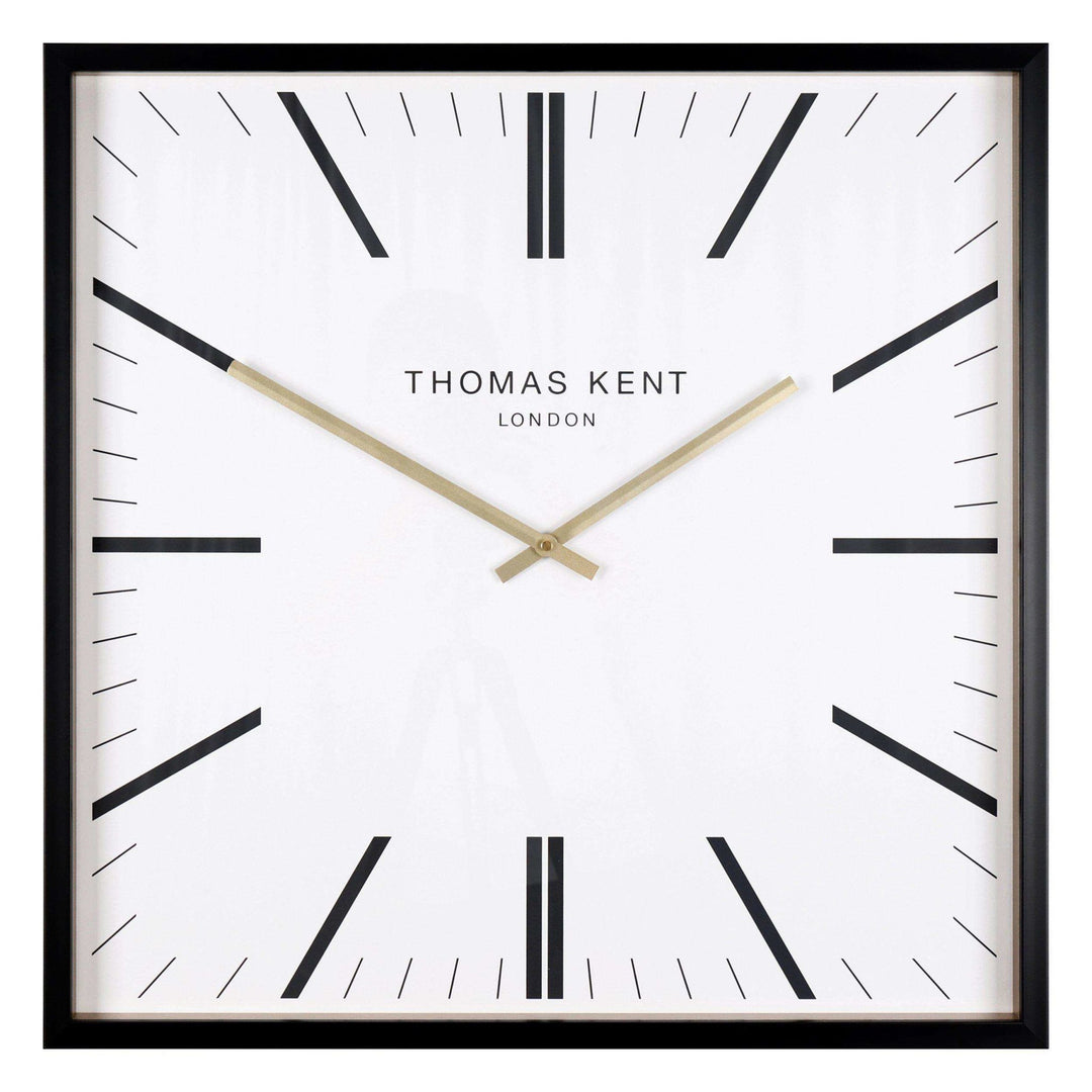 Thomas Kent Garrick Grand White Square Wall Clock (61cm/24")2 - Duck Barn Interiors