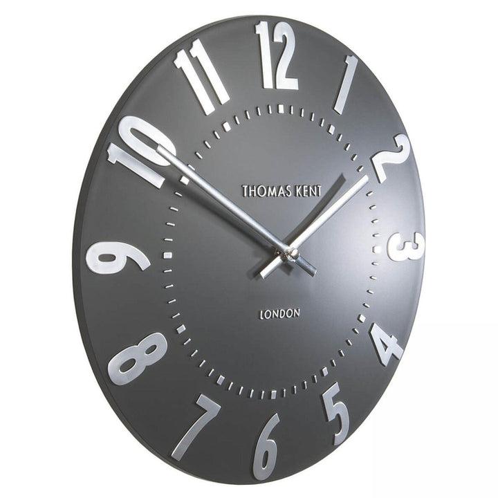 Thomas Kent Mulberry Wall Clock - Graphite Silver (30cm/12")3 - Duck Barn Interiors