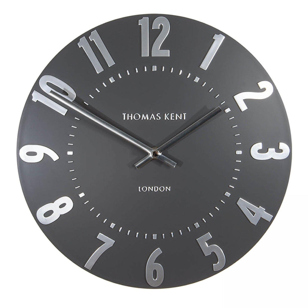 Thomas Kent Mulberry Wall Clock - Graphite Silver (30cm/12")2 - Duck Barn Interiors