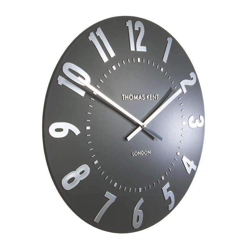 Thomas Kent Mulberry Wall Clock - Graphite Silver (50cm/20")4 - Duck Barn Interiors