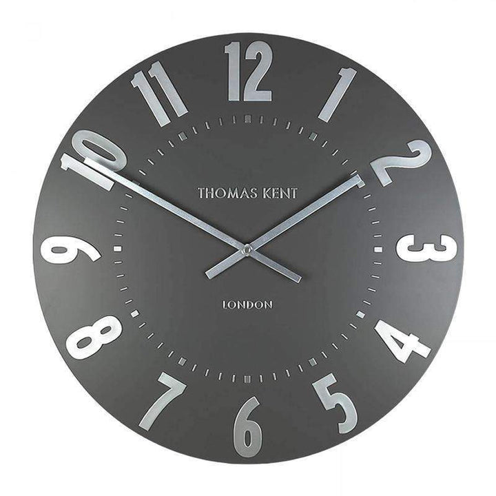 Thomas Kent Mulberry Wall Clock - Graphite Silver (50cm/20")2 - Duck Barn Interiors