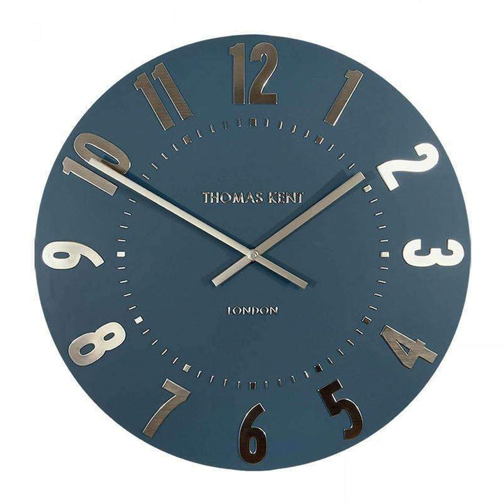 Thomas Kent Mulberry Wall Clock - Midnight Blue (30cm/12")2 - Duck Barn Interiors