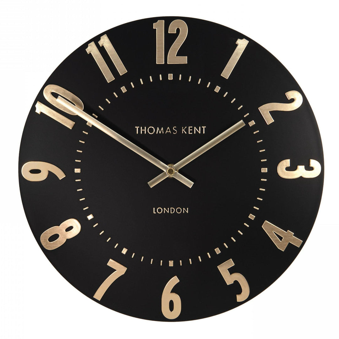 Thomas Kent Mulberry Wall Clock - Noir (30cm/12")3 - Duck Barn Interiors