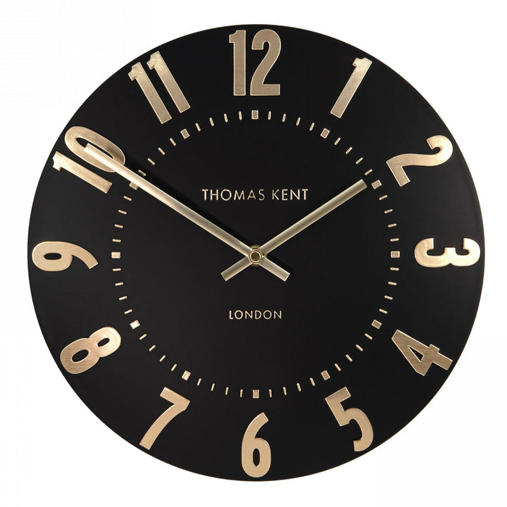 Thomas Kent Mulberry Wall Clock - Noir (30cm/12")3 - Duck Barn Interiors