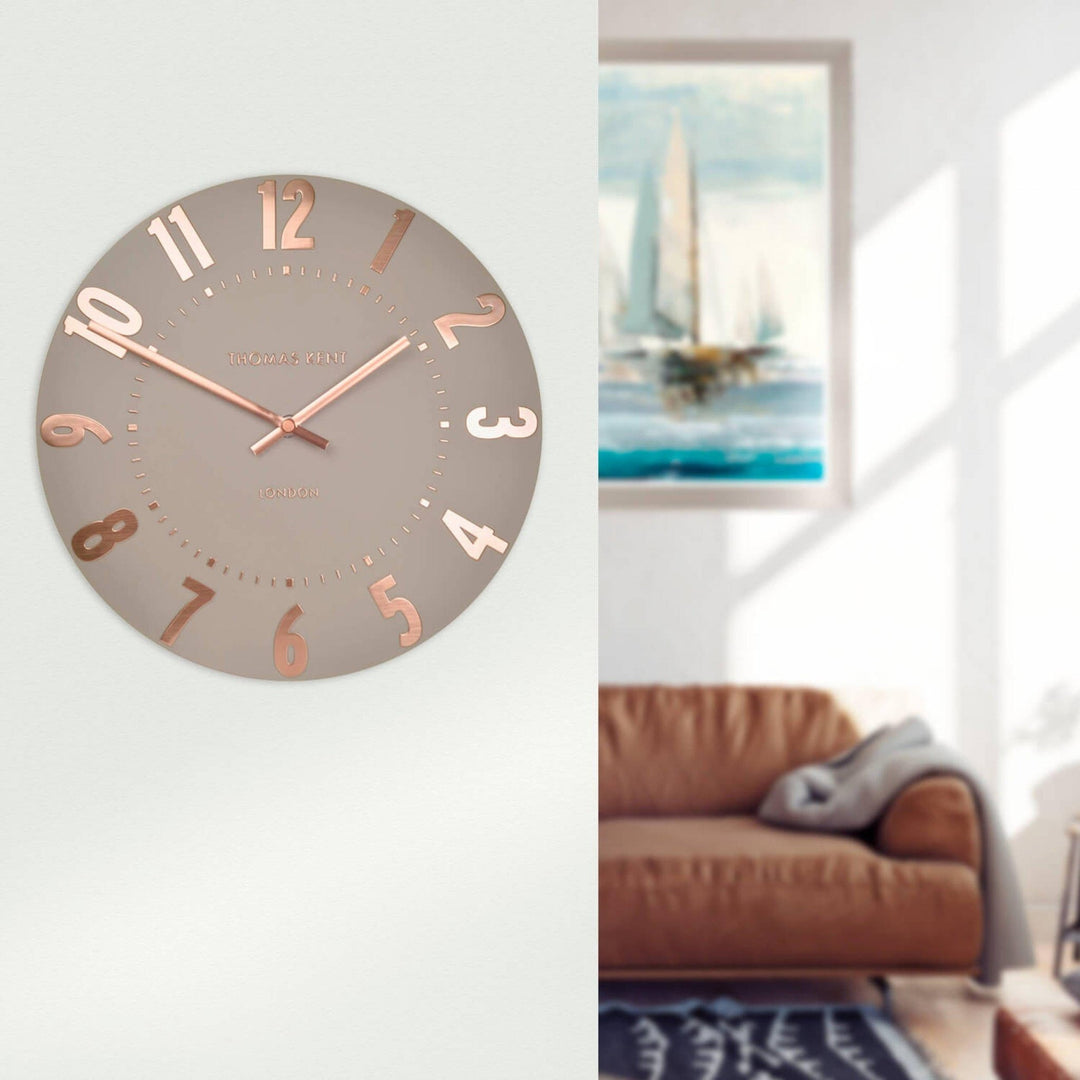 Thomas Kent Mulberry Wall Clock - Rose Gold (30cm/12") - Duck Barn Interiors