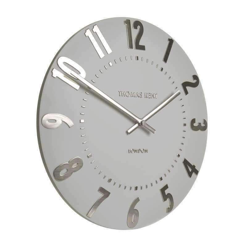 Thomas Kent Mulberry Wall Clock - Silver Cloud (30cm/12")3 - Duck Barn Interiors