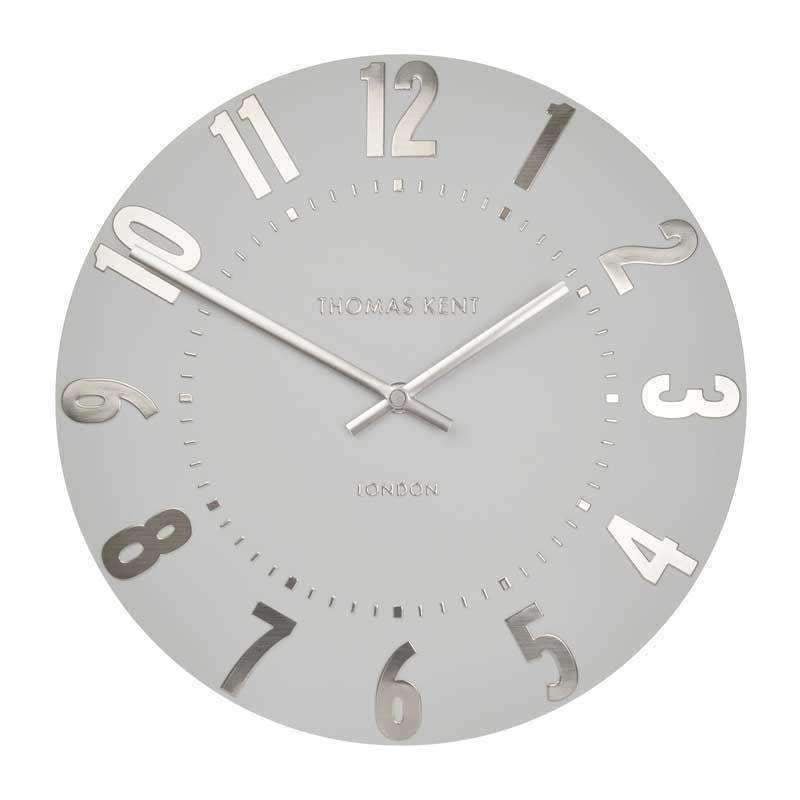 Thomas Kent Mulberry Wall Clock - Silver Cloud (30cm/12") - Duck Barn Interiors