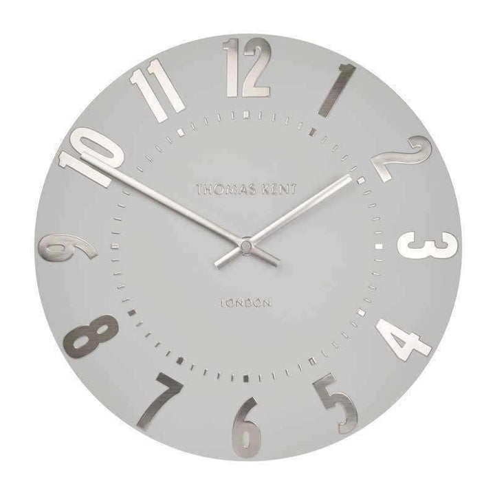 Thomas Kent Mulberry Wall Clock - Silver Cloud (30cm/12")2 - Duck Barn Interiors