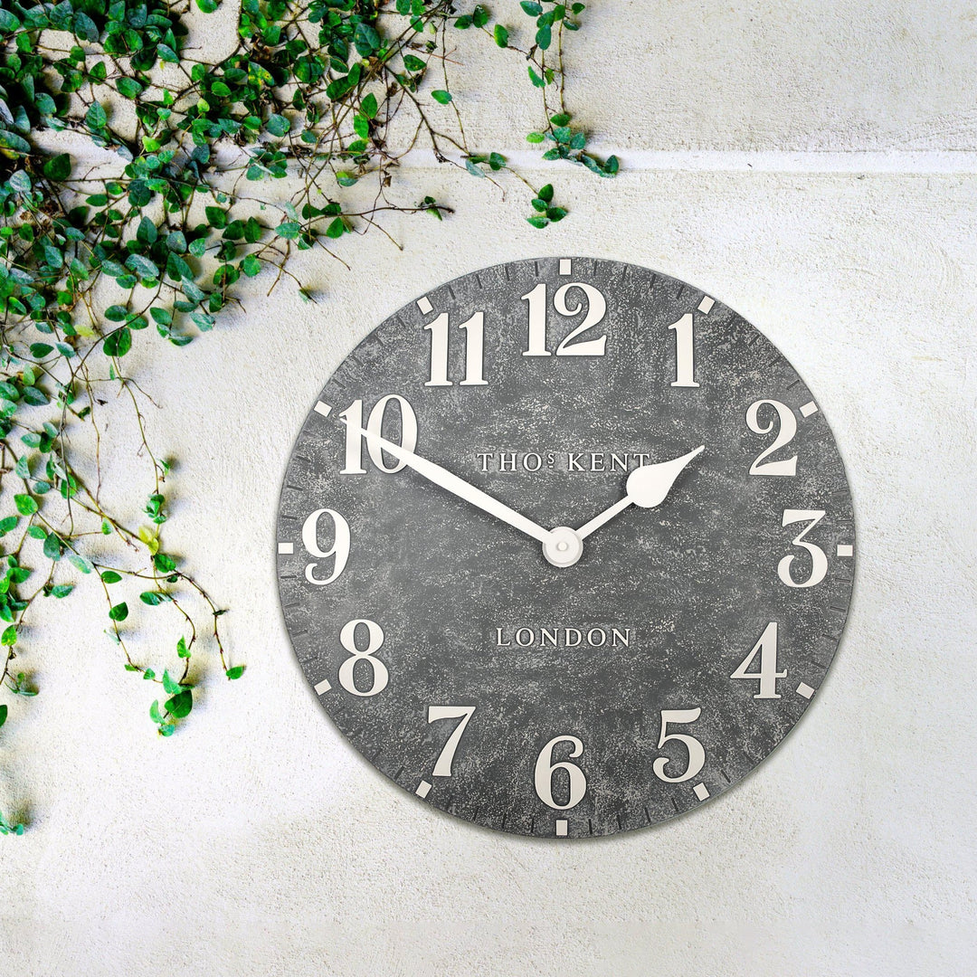 Thomas Kent Outdoor Arabic Wall Clock (50cm/20") - Cement Grey1 - Duck Barn Interiors