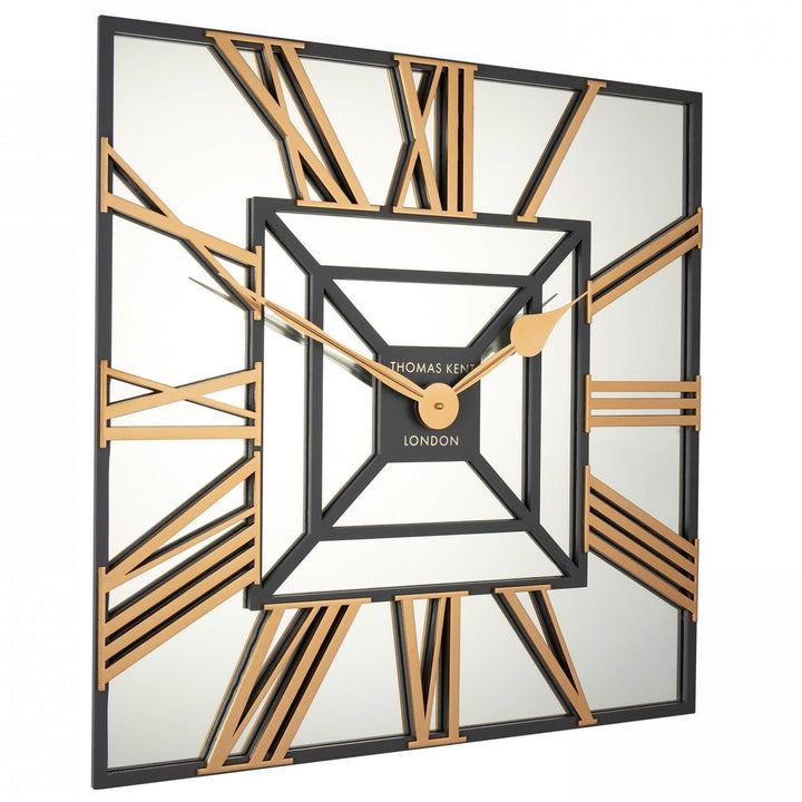 Thomas Kent Star Mirrored Square Wall Clock (60cm/24")3 - Duck Barn Interiors