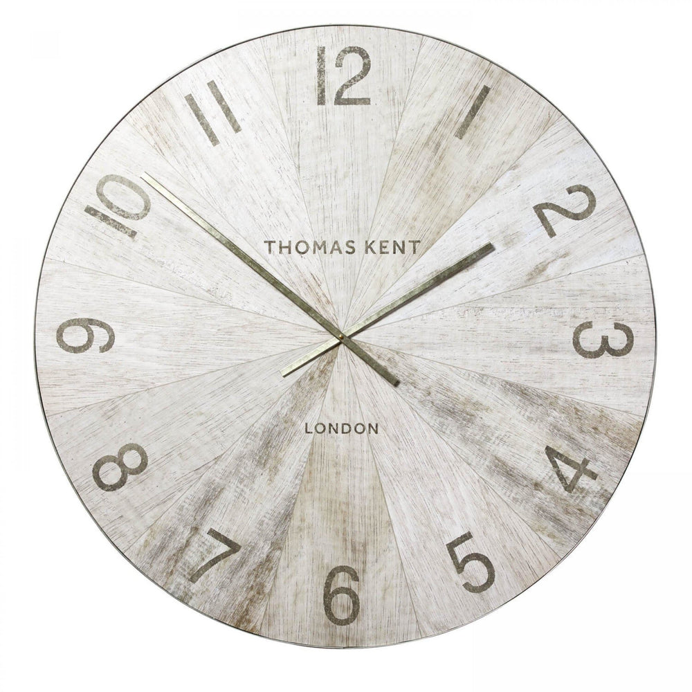 Thomas Kent Wharf Wall Clock Pickled Oak (114cm/45") - Duck Barn Interiors