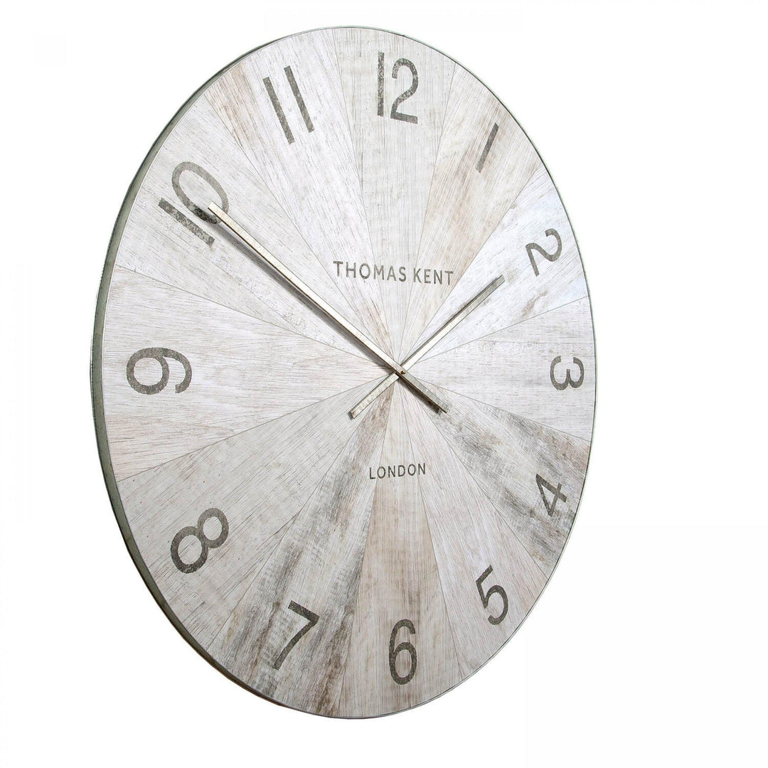 Thomas Kent Wharf Wall Clock Pickled Oak (114cm/45")3 - Duck Barn Interiors