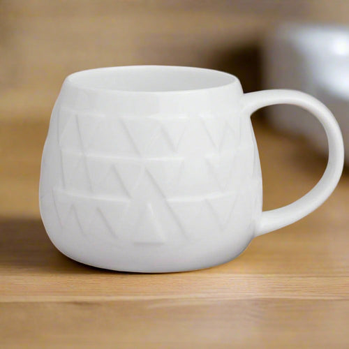 Tulip White Bone China Mug - Zig Zag