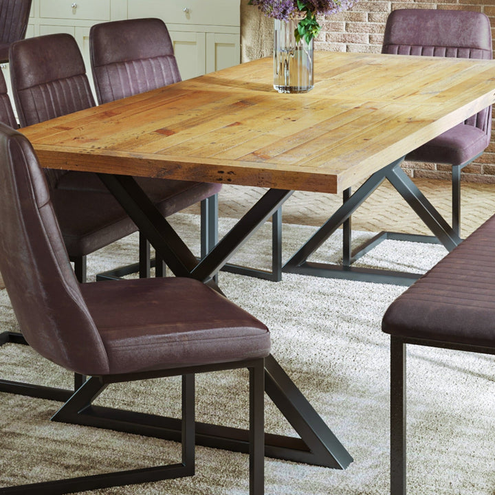 Urban Elegance - Reclaimed Wooden Dining Table - Diagonal Leg - Seats 6 - 101 - Duck Barn Interiors