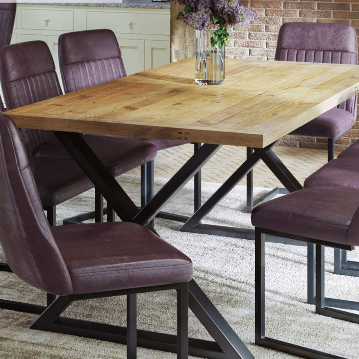 Urban Elegance - Reclaimed Dining Table - MEDIUM (Diagonal Leg) 6 - 8 seater2 - Duck Barn Interiors