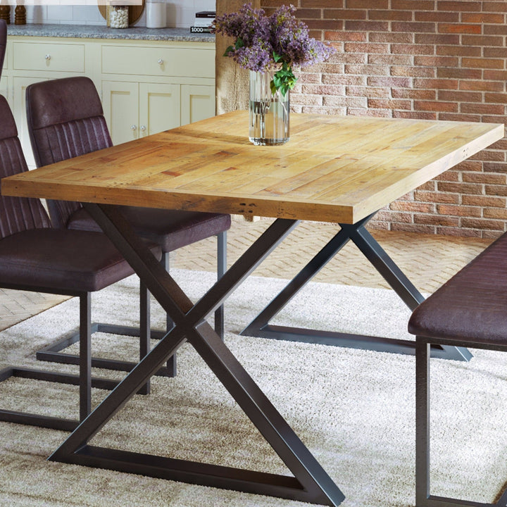 Urban Elegance - Reclaimed Wooden Dining Table - Diagonal Leg - Seats 4 - 62 - Duck Barn Interiors