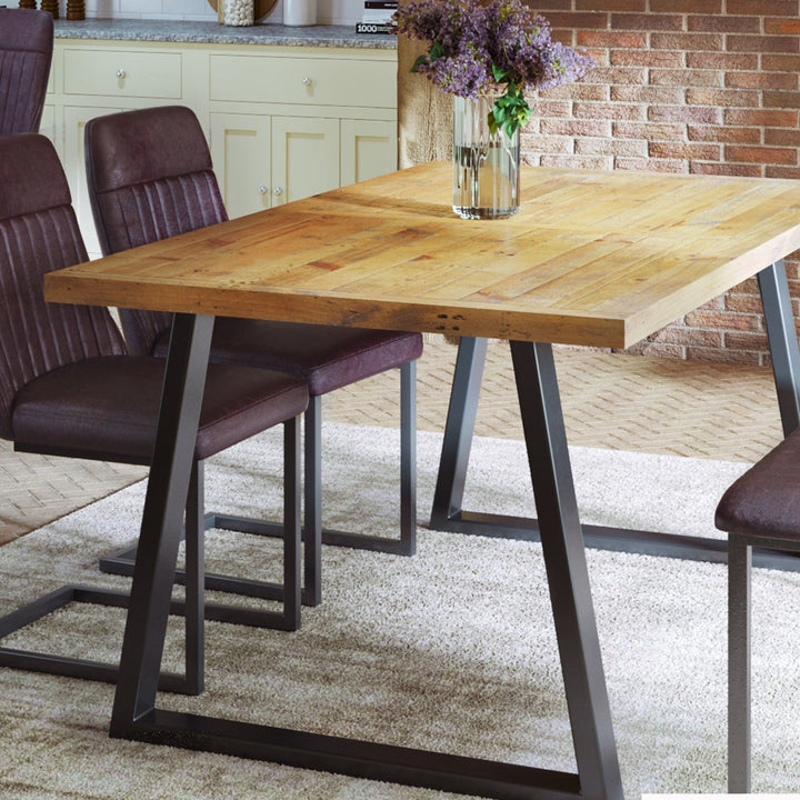 Urban Elegance - Reclaimed Dining Table - SMALL (Horizontal Leg) 4 - 6 seater1 - Duck Barn Interiors