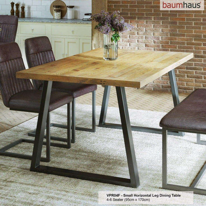 Urban Elegance - Reclaimed Dining Table - SMALL (Horizontal Leg) 4 - 6 seater2 - Duck Barn Interiors