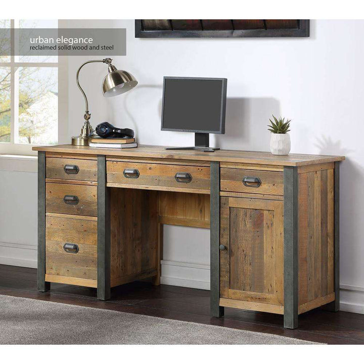 Urban Elegance Twin Pedestal Home Office Desk1 - Duck Barn Interiors