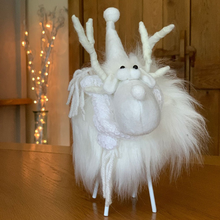 White Fluffy Reindeer2 - Duck Barn Interiors