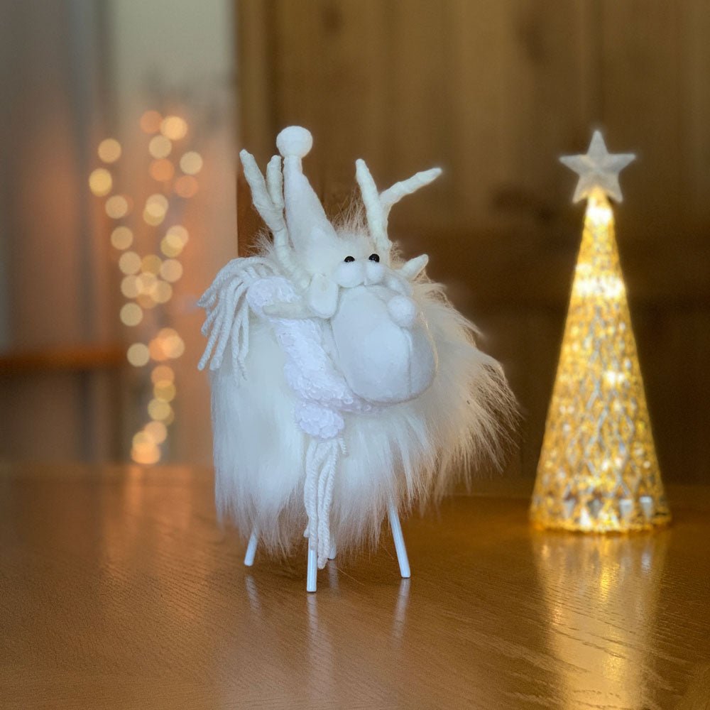 White Fluffy Reindeer3 - Duck Barn Interiors