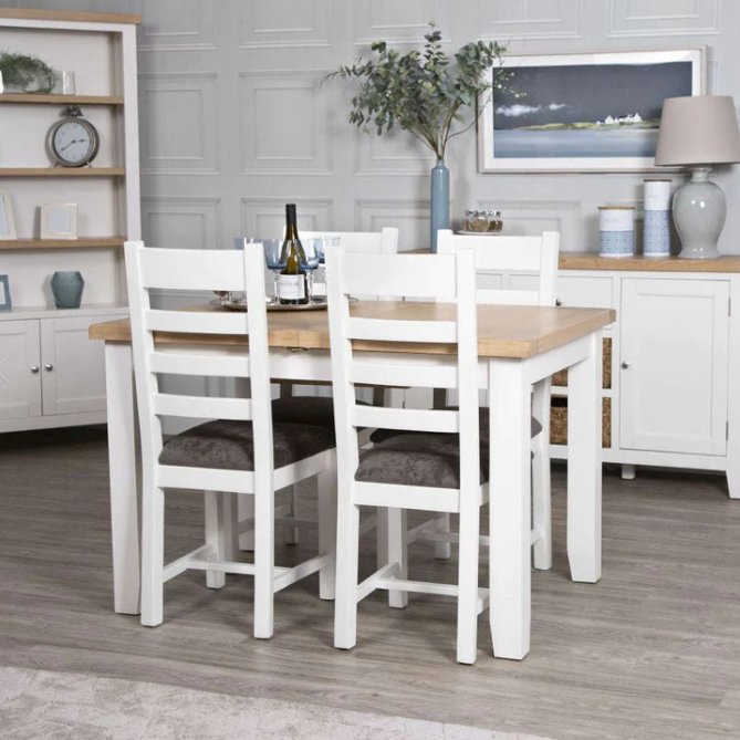 Windsor White 1.2m Butterfly Extending Dining Table1 - Duck Barn Interiors