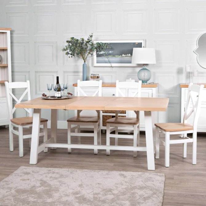 Windsor White 1.8m Butterfly Extending Dining Table1 - Duck Barn Interiors