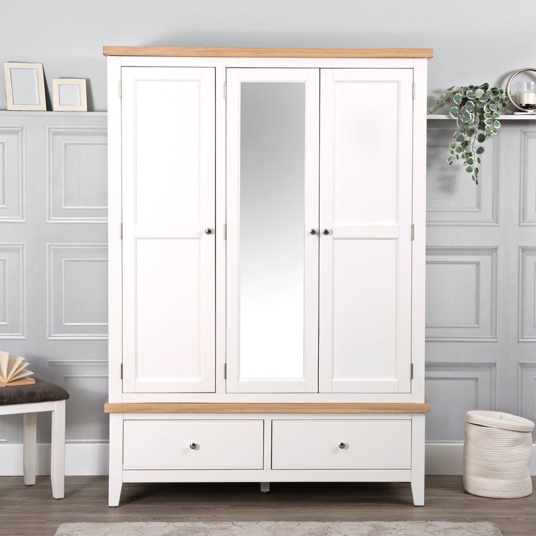 Windsor White 3 Door Wardrobe - Duck Barn Interiors