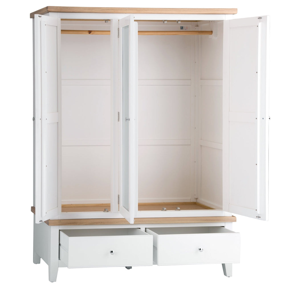 Windsor White 3 Door Wardrobe - Duck Barn Interiors