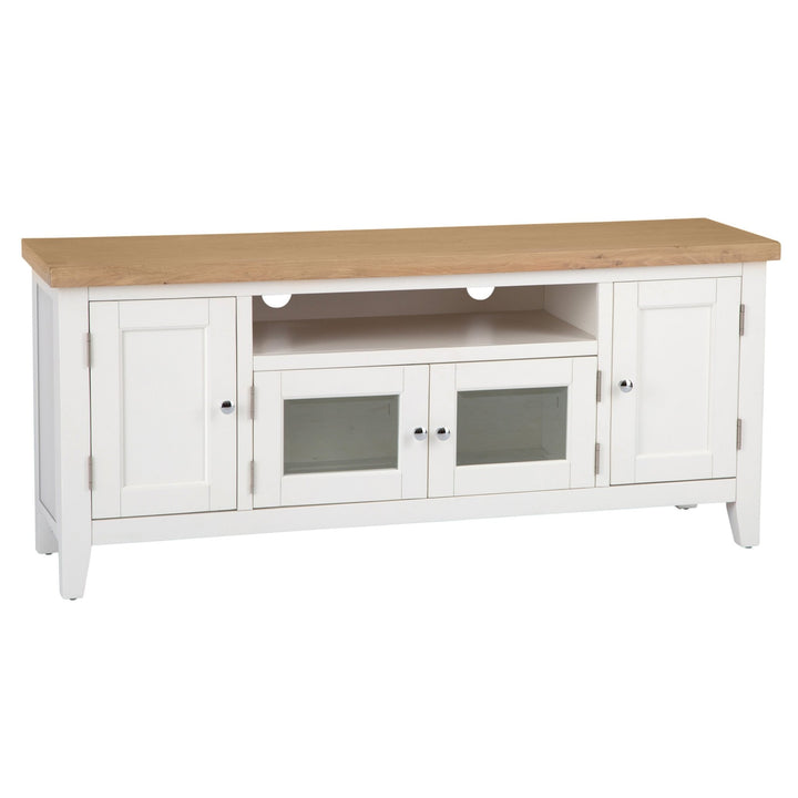 Windsor White Large TV Stand2 - Duck Barn Interiors