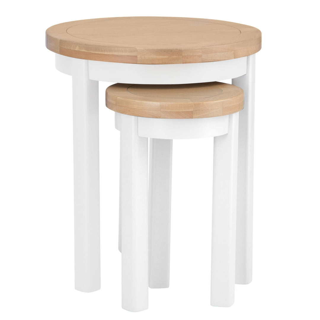 Windsor White Round Nest of 2 Tables2 - Duck Barn Interiors