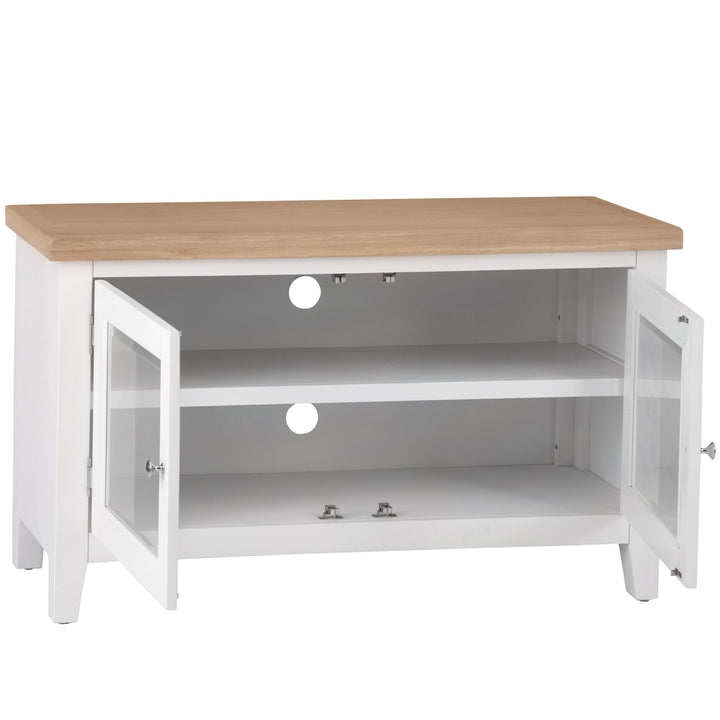 Windsor White Standard TV Stand2 - Duck Barn Interiors