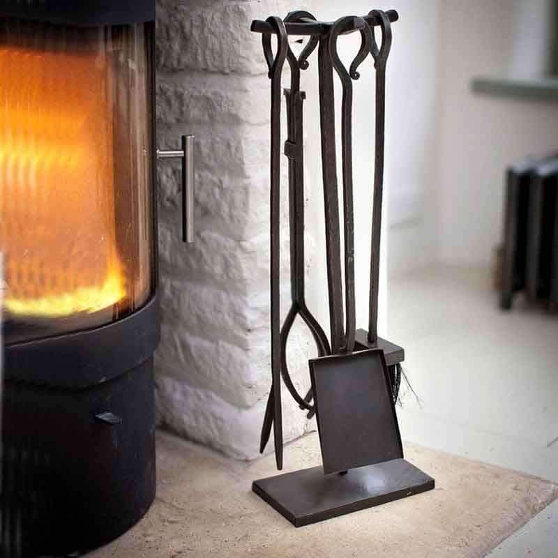 Wrought Iron Fireside 4 Tool Set - Duck Barn Interiors